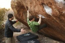 Bouldering in Hueco Tanks on 12/23/2018 with Blue Lizard Climbing and Yoga

Filename: SRM_20181223_1704290.jpg
Aperture: f/2.8
Shutter Speed: 1/400
Body: Canon EOS-1D Mark II
Lens: Canon EF 50mm f/1.8 II