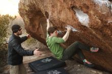 Bouldering in Hueco Tanks on 12/23/2018 with Blue Lizard Climbing and Yoga

Filename: SRM_20181223_1704310.jpg
Aperture: f/2.8
Shutter Speed: 1/400
Body: Canon EOS-1D Mark II
Lens: Canon EF 50mm f/1.8 II