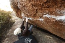 Bouldering in Hueco Tanks on 12/23/2018 with Blue Lizard Climbing and Yoga

Filename: SRM_20181223_1712540.jpg
Aperture: f/4.0
Shutter Speed: 1/200
Body: Canon EOS-1D Mark II
Lens: Canon EF 16-35mm f/2.8 L