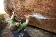 Bouldering in Hueco Tanks on 12/23/2018 with Blue Lizard Climbing and Yoga

Filename: SRM_20181223_1714520.jpg
Aperture: f/4.0
Shutter Speed: 1/250
Body: Canon EOS-1D Mark II
Lens: Canon EF 16-35mm f/2.8 L