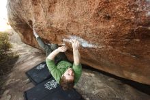 Bouldering in Hueco Tanks on 12/23/2018 with Blue Lizard Climbing and Yoga

Filename: SRM_20181223_1714590.jpg
Aperture: f/4.0
Shutter Speed: 1/250
Body: Canon EOS-1D Mark II
Lens: Canon EF 16-35mm f/2.8 L