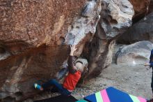 Bouldering in Hueco Tanks on 12/24/2018 with Blue Lizard Climbing and Yoga

Filename: SRM_20181224_1018370.jpg
Aperture: f/4.0
Shutter Speed: 1/250
Body: Canon EOS-1D Mark II
Lens: Canon EF 50mm f/1.8 II