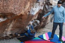 Bouldering in Hueco Tanks on 12/24/2018 with Blue Lizard Climbing and Yoga

Filename: SRM_20181224_1018540.jpg
Aperture: f/4.0
Shutter Speed: 1/200
Body: Canon EOS-1D Mark II
Lens: Canon EF 50mm f/1.8 II