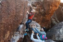 Bouldering in Hueco Tanks on 12/24/2018 with Blue Lizard Climbing and Yoga

Filename: SRM_20181224_1025400.jpg
Aperture: f/4.0
Shutter Speed: 1/400
Body: Canon EOS-1D Mark II
Lens: Canon EF 50mm f/1.8 II