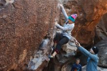 Bouldering in Hueco Tanks on 12/24/2018 with Blue Lizard Climbing and Yoga

Filename: SRM_20181224_1028430.jpg
Aperture: f/4.0
Shutter Speed: 1/400
Body: Canon EOS-1D Mark II
Lens: Canon EF 50mm f/1.8 II