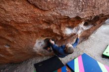 Bouldering in Hueco Tanks on 12/24/2018 with Blue Lizard Climbing and Yoga

Filename: SRM_20181224_1036170.jpg
Aperture: f/4.0
Shutter Speed: 1/125
Body: Canon EOS-1D Mark II
Lens: Canon EF 16-35mm f/2.8 L
