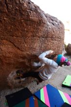 Bouldering in Hueco Tanks on 12/24/2018 with Blue Lizard Climbing and Yoga

Filename: SRM_20181224_1037570.jpg
Aperture: f/4.0
Shutter Speed: 1/200
Body: Canon EOS-1D Mark II
Lens: Canon EF 16-35mm f/2.8 L