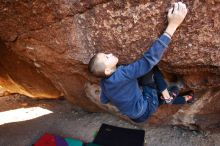 Bouldering in Hueco Tanks on 12/24/2018 with Blue Lizard Climbing and Yoga

Filename: SRM_20181224_1038220.jpg
Aperture: f/4.0
Shutter Speed: 1/200
Body: Canon EOS-1D Mark II
Lens: Canon EF 16-35mm f/2.8 L