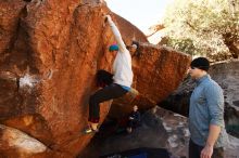 Bouldering in Hueco Tanks on 12/24/2018 with Blue Lizard Climbing and Yoga

Filename: SRM_20181224_1058380.jpg
Aperture: f/5.6
Shutter Speed: 1/320
Body: Canon EOS-1D Mark II
Lens: Canon EF 16-35mm f/2.8 L