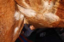 Bouldering in Hueco Tanks on 12/24/2018 with Blue Lizard Climbing and Yoga

Filename: SRM_20181224_1105370.jpg
Aperture: f/4.5
Shutter Speed: 1/250
Body: Canon EOS-1D Mark II
Lens: Canon EF 16-35mm f/2.8 L