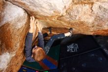 Bouldering in Hueco Tanks on 12/24/2018 with Blue Lizard Climbing and Yoga

Filename: SRM_20181224_1110101.jpg
Aperture: f/4.5
Shutter Speed: 1/125
Body: Canon EOS-1D Mark II
Lens: Canon EF 16-35mm f/2.8 L