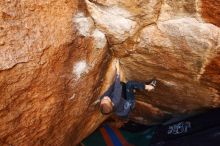 Bouldering in Hueco Tanks on 12/24/2018 with Blue Lizard Climbing and Yoga

Filename: SRM_20181224_1114280.jpg
Aperture: f/5.0
Shutter Speed: 1/160
Body: Canon EOS-1D Mark II
Lens: Canon EF 16-35mm f/2.8 L