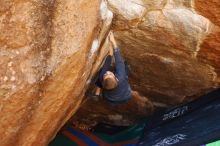 Bouldering in Hueco Tanks on 12/24/2018 with Blue Lizard Climbing and Yoga

Filename: SRM_20181224_1116270.jpg
Aperture: f/2.8
Shutter Speed: 1/320
Body: Canon EOS-1D Mark II
Lens: Canon EF 50mm f/1.8 II