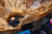 Bouldering in Hueco Tanks on 12/24/2018 with Blue Lizard Climbing and Yoga

Filename: SRM_20181224_1131280.jpg
Aperture: f/5.0
Shutter Speed: 1/200
Body: Canon EOS-1D Mark II
Lens: Canon EF 16-35mm f/2.8 L