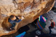 Bouldering in Hueco Tanks on 12/24/2018 with Blue Lizard Climbing and Yoga

Filename: SRM_20181224_1138110.jpg
Aperture: f/5.6
Shutter Speed: 1/200
Body: Canon EOS-1D Mark II
Lens: Canon EF 16-35mm f/2.8 L