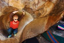 Bouldering in Hueco Tanks on 12/24/2018 with Blue Lizard Climbing and Yoga

Filename: SRM_20181224_1138530.jpg
Aperture: f/5.6
Shutter Speed: 1/160
Body: Canon EOS-1D Mark II
Lens: Canon EF 16-35mm f/2.8 L