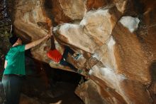 Bouldering in Hueco Tanks on 12/24/2018 with Blue Lizard Climbing and Yoga

Filename: SRM_20181224_1432230.jpg
Aperture: f/8.0
Shutter Speed: 1/250
Body: Canon EOS-1D Mark II
Lens: Canon EF 16-35mm f/2.8 L