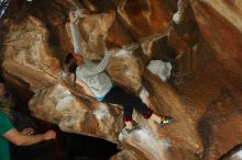 Bouldering in Hueco Tanks on 12/24/2018 with Blue Lizard Climbing and Yoga

Filename: SRM_20181224_1437560.jpg
Aperture: f/8.0
Shutter Speed: 1/250
Body: Canon EOS-1D Mark II
Lens: Canon EF 16-35mm f/2.8 L