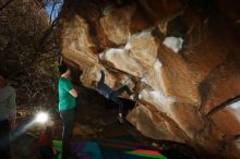 Bouldering in Hueco Tanks on 12/24/2018 with Blue Lizard Climbing and Yoga

Filename: SRM_20181224_1440430.jpg
Aperture: f/8.0
Shutter Speed: 1/250
Body: Canon EOS-1D Mark II
Lens: Canon EF 16-35mm f/2.8 L