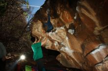 Bouldering in Hueco Tanks on 12/24/2018 with Blue Lizard Climbing and Yoga

Filename: SRM_20181224_1441050.jpg
Aperture: f/8.0
Shutter Speed: 1/250
Body: Canon EOS-1D Mark II
Lens: Canon EF 16-35mm f/2.8 L