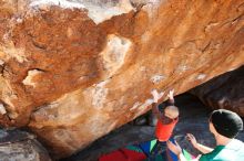 Bouldering in Hueco Tanks on 12/24/2018 with Blue Lizard Climbing and Yoga

Filename: SRM_20181224_1456441.jpg
Aperture: f/5.0
Shutter Speed: 1/320
Body: Canon EOS-1D Mark II
Lens: Canon EF 16-35mm f/2.8 L