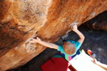 Bouldering in Hueco Tanks on 12/24/2018 with Blue Lizard Climbing and Yoga

Filename: SRM_20181224_1502311.jpg
Aperture: f/5.0
Shutter Speed: 1/400
Body: Canon EOS-1D Mark II
Lens: Canon EF 16-35mm f/2.8 L