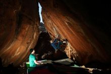 Bouldering in Hueco Tanks on 12/24/2018 with Blue Lizard Climbing and Yoga

Filename: SRM_20181224_1544030.jpg
Aperture: f/8.0
Shutter Speed: 1/250
Body: Canon EOS-1D Mark II
Lens: Canon EF 16-35mm f/2.8 L