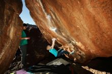Bouldering in Hueco Tanks on 12/24/2018 with Blue Lizard Climbing and Yoga

Filename: SRM_20181224_1601540.jpg
Aperture: f/8.0
Shutter Speed: 1/250
Body: Canon EOS-1D Mark II
Lens: Canon EF 16-35mm f/2.8 L