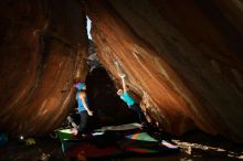 Bouldering in Hueco Tanks on 12/24/2018 with Blue Lizard Climbing and Yoga

Filename: SRM_20181224_1604140.jpg
Aperture: f/8.0
Shutter Speed: 1/250
Body: Canon EOS-1D Mark II
Lens: Canon EF 16-35mm f/2.8 L