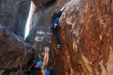 Bouldering in Hueco Tanks on 12/24/2018 with Blue Lizard Climbing and Yoga

Filename: SRM_20181224_1637450.jpg
Aperture: f/4.0
Shutter Speed: 1/200
Body: Canon EOS-1D Mark II
Lens: Canon EF 50mm f/1.8 II