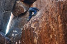 Bouldering in Hueco Tanks on 12/24/2018 with Blue Lizard Climbing and Yoga

Filename: SRM_20181224_1637550.jpg
Aperture: f/4.0
Shutter Speed: 1/200
Body: Canon EOS-1D Mark II
Lens: Canon EF 50mm f/1.8 II