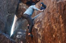 Bouldering in Hueco Tanks on 12/24/2018 with Blue Lizard Climbing and Yoga

Filename: SRM_20181224_1639370.jpg
Aperture: f/4.0
Shutter Speed: 1/200
Body: Canon EOS-1D Mark II
Lens: Canon EF 50mm f/1.8 II