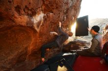 Bouldering in Hueco Tanks on 12/24/2018 with Blue Lizard Climbing and Yoga

Filename: SRM_20181224_1751130.jpg
Aperture: f/4.0
Shutter Speed: 1/200
Body: Canon EOS-1D Mark II
Lens: Canon EF 16-35mm f/2.8 L