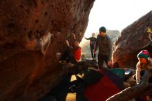 Bouldering in Hueco Tanks on 12/24/2018 with Blue Lizard Climbing and Yoga

Filename: SRM_20181224_1753310.jpg
Aperture: f/5.6
Shutter Speed: 1/200
Body: Canon EOS-1D Mark II
Lens: Canon EF 16-35mm f/2.8 L