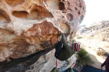 Bouldering in Hueco Tanks on 12/30/2018 with Blue Lizard Climbing and Yoga

Filename: SRM_20181230_1030350.jpg
Aperture: f/5.6
Shutter Speed: 1/200
Body: Canon EOS-1D Mark II
Lens: Canon EF 16-35mm f/2.8 L