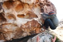 Bouldering in Hueco Tanks on 12/30/2018 with Blue Lizard Climbing and Yoga

Filename: SRM_20181230_1030480.jpg
Aperture: f/5.0
Shutter Speed: 1/200
Body: Canon EOS-1D Mark II
Lens: Canon EF 16-35mm f/2.8 L