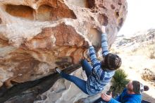Bouldering in Hueco Tanks on 12/30/2018 with Blue Lizard Climbing and Yoga

Filename: SRM_20181230_1041320.jpg
Aperture: f/4.5
Shutter Speed: 1/250
Body: Canon EOS-1D Mark II
Lens: Canon EF 16-35mm f/2.8 L