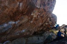 Bouldering in Hueco Tanks on 12/30/2018 with Blue Lizard Climbing and Yoga

Filename: SRM_20181230_1045260.jpg
Aperture: f/9.0
Shutter Speed: 1/250
Body: Canon EOS-1D Mark II
Lens: Canon EF 16-35mm f/2.8 L