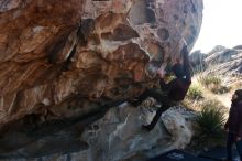 Bouldering in Hueco Tanks on 12/30/2018 with Blue Lizard Climbing and Yoga

Filename: SRM_20181230_1046480.jpg
Aperture: f/4.0
Shutter Speed: 1/250
Body: Canon EOS-1D Mark II
Lens: Canon EF 16-35mm f/2.8 L