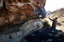 Bouldering in Hueco Tanks on 12/30/2018 with Blue Lizard Climbing and Yoga

Filename: SRM_20181230_1046590.jpg
Aperture: f/3.5
Shutter Speed: 1/250
Body: Canon EOS-1D Mark II
Lens: Canon EF 16-35mm f/2.8 L