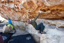 Bouldering in Hueco Tanks on 12/30/2018 with Blue Lizard Climbing and Yoga

Filename: SRM_20181230_1047510.jpg
Aperture: f/2.8
Shutter Speed: 1/250
Body: Canon EOS-1D Mark II
Lens: Canon EF 16-35mm f/2.8 L