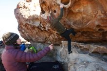 Bouldering in Hueco Tanks on 12/30/2018 with Blue Lizard Climbing and Yoga

Filename: SRM_20181230_1048080.jpg
Aperture: f/4.5
Shutter Speed: 1/250
Body: Canon EOS-1D Mark II
Lens: Canon EF 16-35mm f/2.8 L