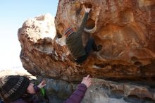 Bouldering in Hueco Tanks on 12/30/2018 with Blue Lizard Climbing and Yoga

Filename: SRM_20181230_1048180.jpg
Aperture: f/5.0
Shutter Speed: 1/250
Body: Canon EOS-1D Mark II
Lens: Canon EF 16-35mm f/2.8 L