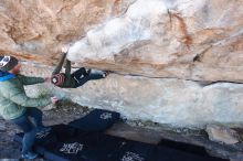 Bouldering in Hueco Tanks on 12/30/2018 with Blue Lizard Climbing and Yoga

Filename: SRM_20181230_1100100.jpg
Aperture: f/4.5
Shutter Speed: 1/200
Body: Canon EOS-1D Mark II
Lens: Canon EF 16-35mm f/2.8 L