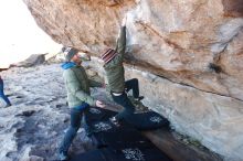 Bouldering in Hueco Tanks on 12/30/2018 with Blue Lizard Climbing and Yoga

Filename: SRM_20181230_1100370.jpg
Aperture: f/5.0
Shutter Speed: 1/200
Body: Canon EOS-1D Mark II
Lens: Canon EF 16-35mm f/2.8 L