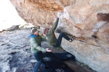 Bouldering in Hueco Tanks on 12/30/2018 with Blue Lizard Climbing and Yoga

Filename: SRM_20181230_1100390.jpg
Aperture: f/5.0
Shutter Speed: 1/200
Body: Canon EOS-1D Mark II
Lens: Canon EF 16-35mm f/2.8 L
