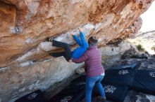 Bouldering in Hueco Tanks on 12/30/2018 with Blue Lizard Climbing and Yoga

Filename: SRM_20181230_1116430.jpg
Aperture: f/5.6
Shutter Speed: 1/250
Body: Canon EOS-1D Mark II
Lens: Canon EF 16-35mm f/2.8 L