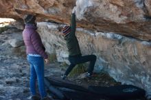 Bouldering in Hueco Tanks on 12/30/2018 with Blue Lizard Climbing and Yoga

Filename: SRM_20181230_1128090.jpg
Aperture: f/4.0
Shutter Speed: 1/320
Body: Canon EOS-1D Mark II
Lens: Canon EF 50mm f/1.8 II