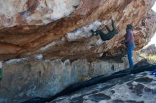 Bouldering in Hueco Tanks on 12/30/2018 with Blue Lizard Climbing and Yoga

Filename: SRM_20181230_1130110.jpg
Aperture: f/3.5
Shutter Speed: 1/400
Body: Canon EOS-1D Mark II
Lens: Canon EF 50mm f/1.8 II