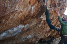 Bouldering in Hueco Tanks on 12/30/2018 with Blue Lizard Climbing and Yoga

Filename: SRM_20181230_1130360.jpg
Aperture: f/4.0
Shutter Speed: 1/400
Body: Canon EOS-1D Mark II
Lens: Canon EF 50mm f/1.8 II